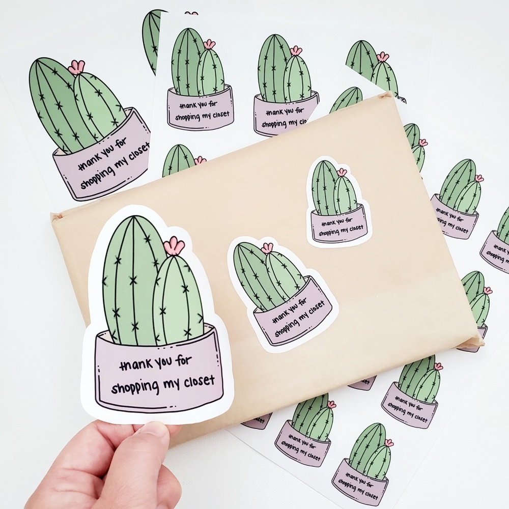LB006 STICKERS Custom Poshmark Stickers Thank You for Shopping my Closet Sticker - Picture 8 of 9